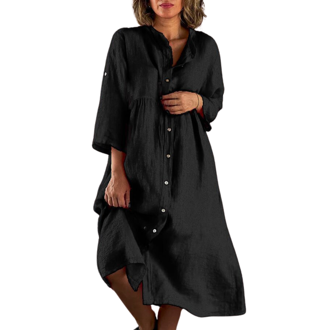 Camille | Breezy Cotton Button-Down Midi Dress