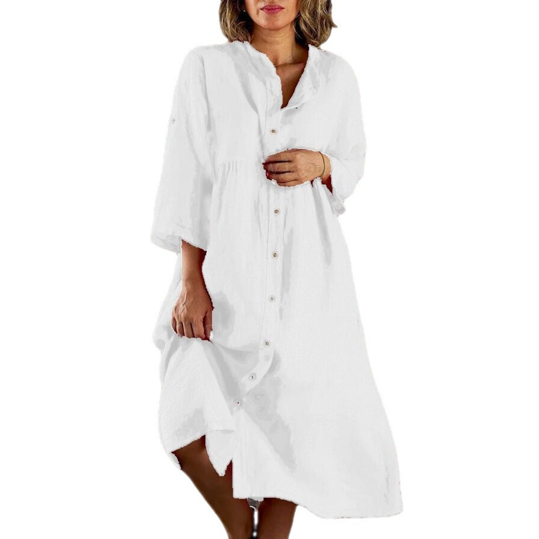 Camille | Breezy Cotton Button-Down Midi Dress