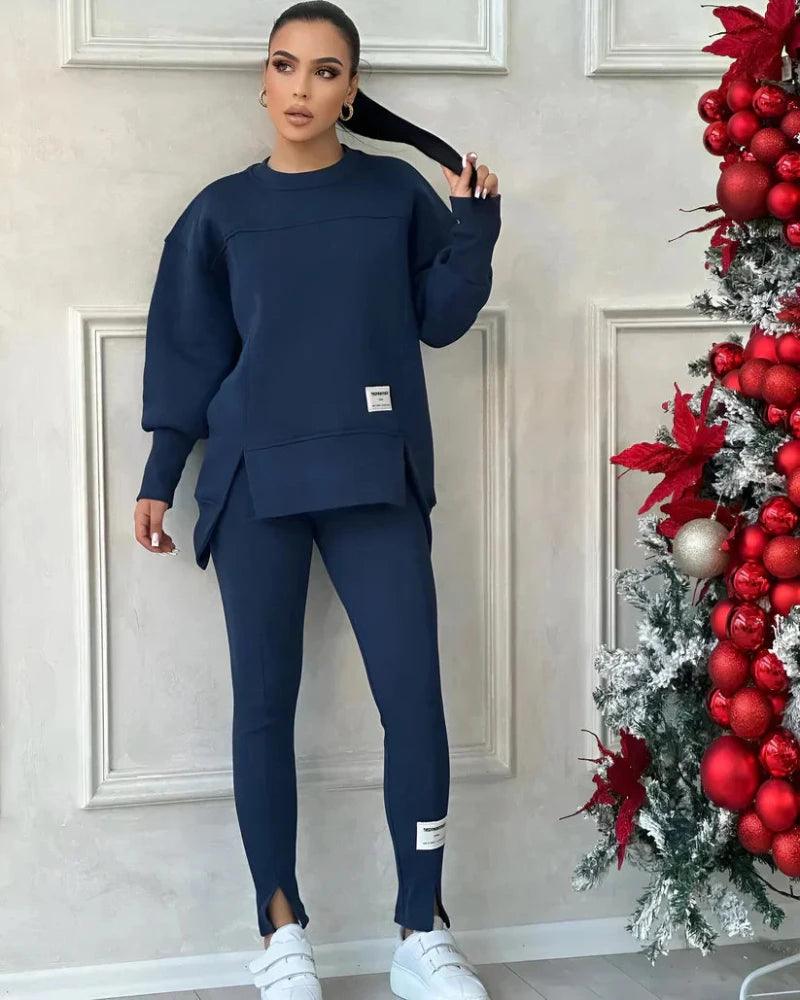 Isaline | Women’s Everyday Loungewear Set with Relaxed Fit Sweatshirt & Seamless Leggings