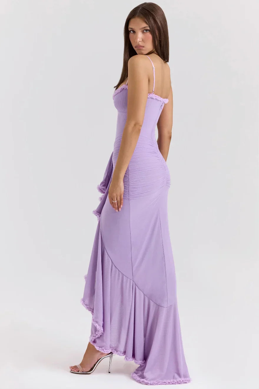 Alexa | Fitted Midi Dress with Ruffles