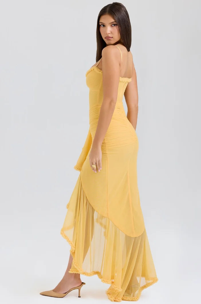 Alexa | Fitted Midi Dress with Ruffles