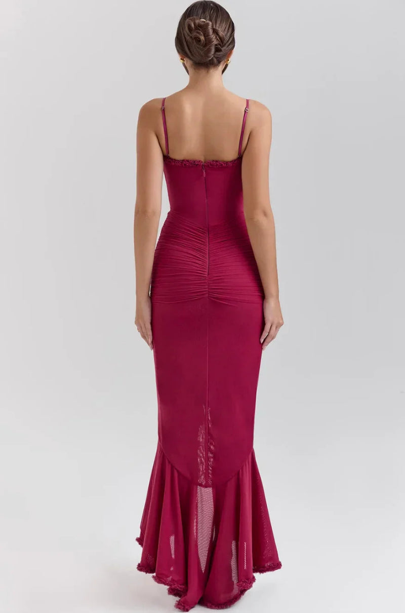 Alexa | Fitted Midi Dress with Ruffles