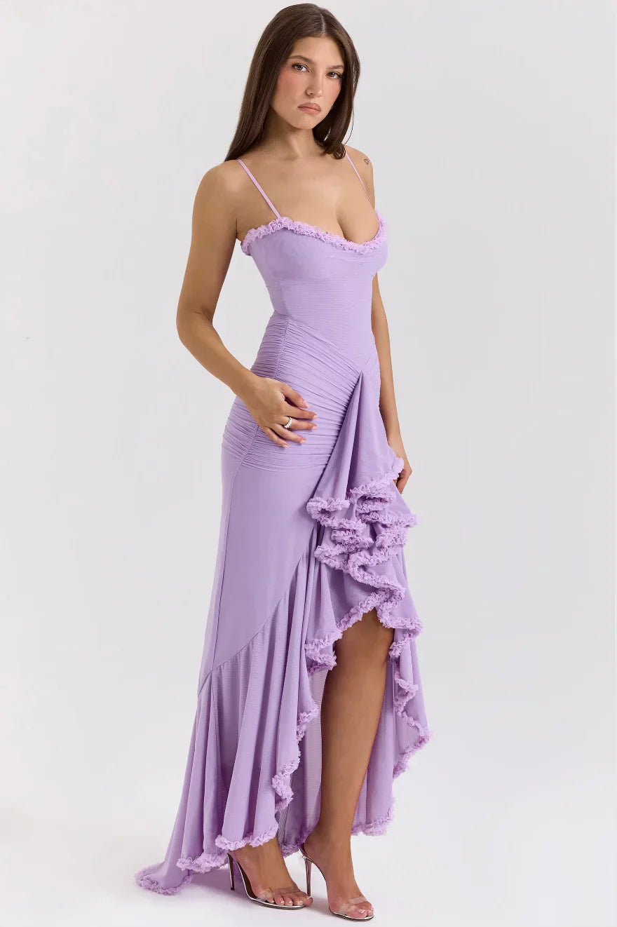 Alexa | Fitted Midi Dress with Ruffles