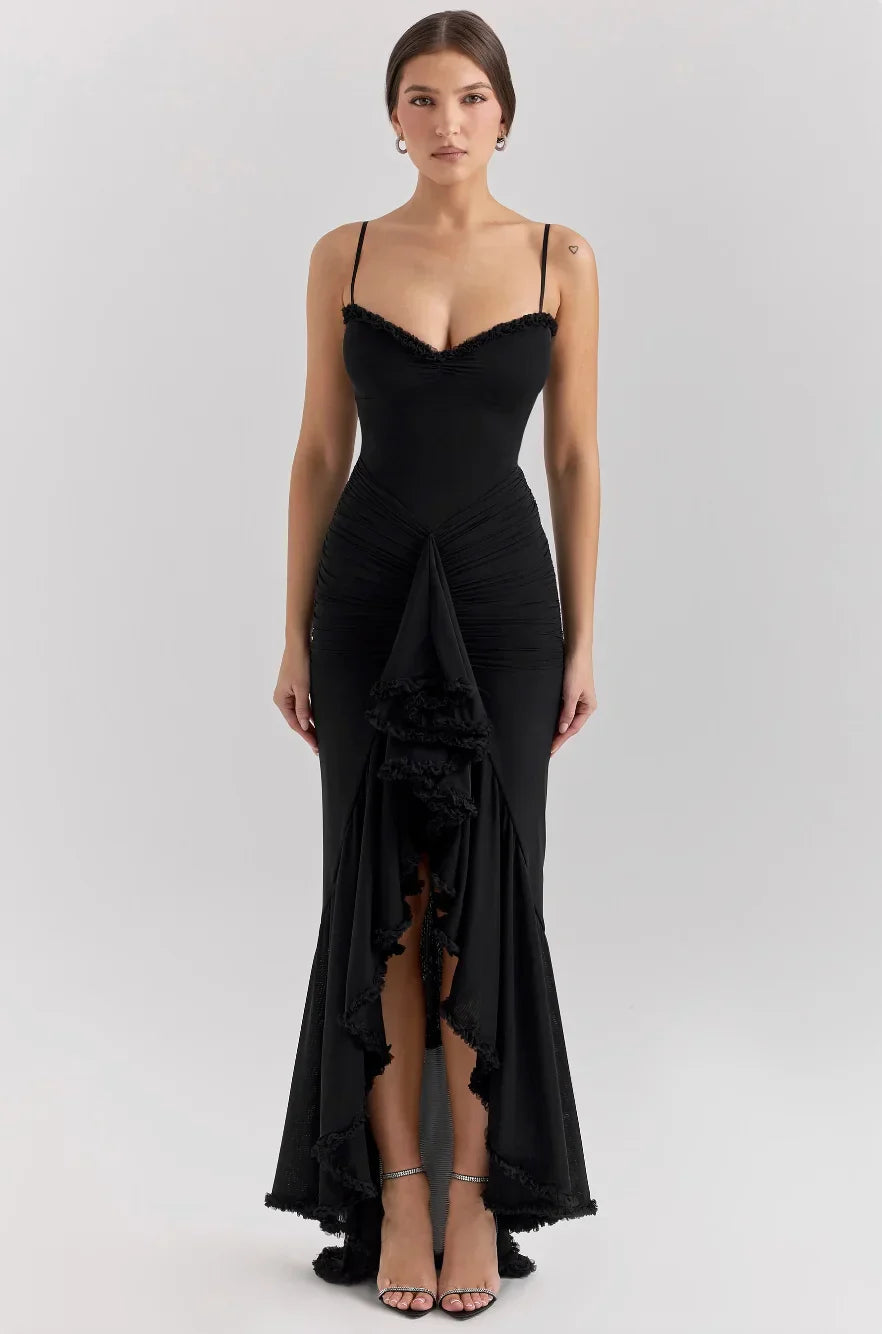 Alexa | Fitted Midi Dress with Ruffles