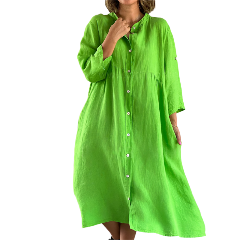 Camille | Breezy Cotton Button-Down Midi Dress