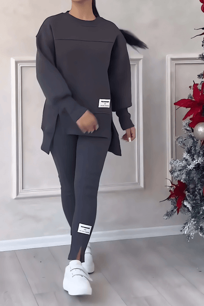 Isaline | Women’s Everyday Loungewear Set with Relaxed Fit Sweatshirt & Seamless Leggings