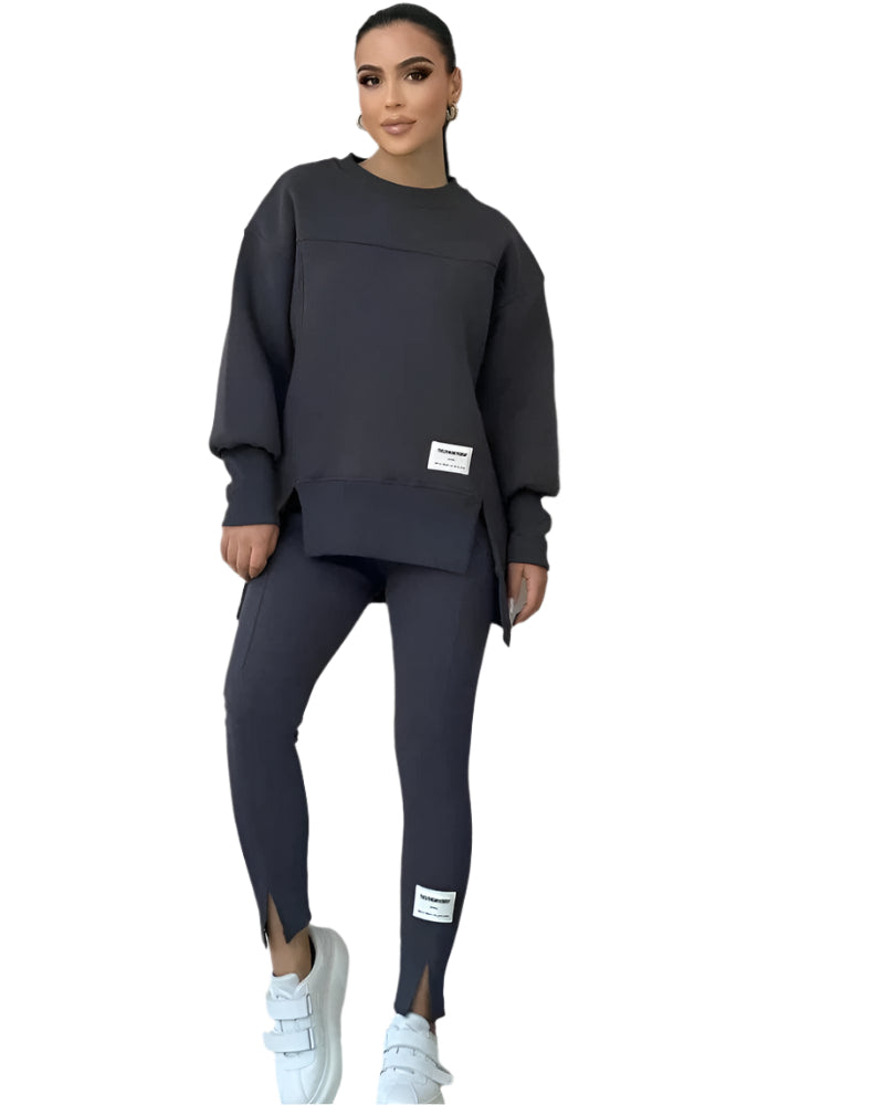 Isaline | Women’s Everyday Loungewear Set with Relaxed Fit Sweatshirt & Seamless Leggings