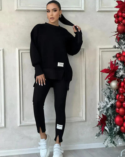 Isaline | Women’s Everyday Loungewear Set with Relaxed Fit Sweatshirt & Seamless Leggings