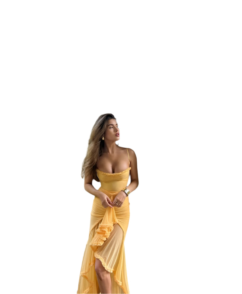 Alexa | Fitted Midi Dress with Ruffles