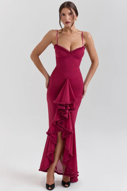 Alexa | Fitted Midi Dress with Ruffles