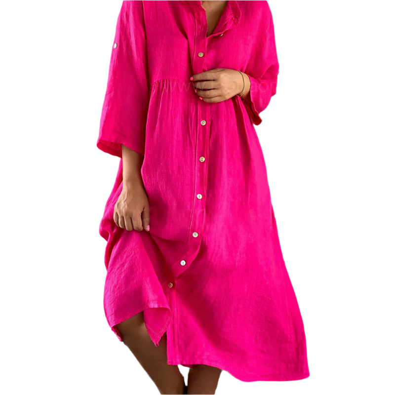 Camille | Breezy Cotton Button-Down Midi Dress